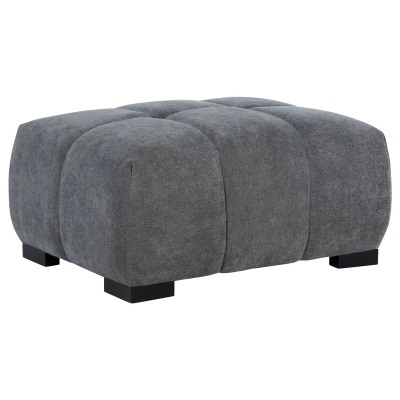 Octavia Upholstered Rectangular Ottoman Charcoal Grey by Unique Piece Furniture