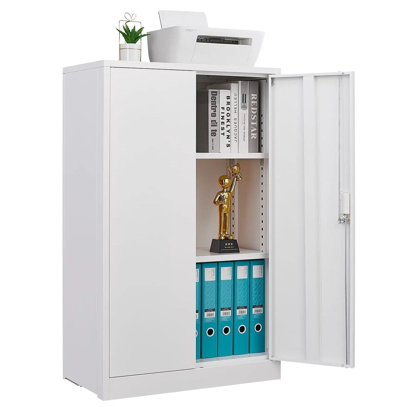 Metal Storage Cabinet With Locking Doors And Adjustable Shelf, Folding Filing Storage Cabinet, Folding Storage Locker Cabinet For Home Office, School, Garage by HouseOfZazla