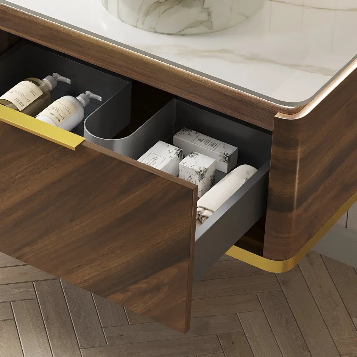 DIPA 60" Wall-Mounted Carrara Bathroom Vanity by HouseOfZazla