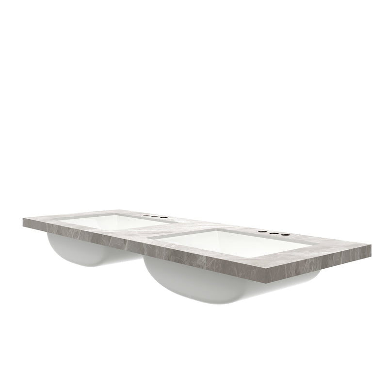 60" Elio Bathroom Undermount Ceramic Sink Vanity Top by HouseOfZazla