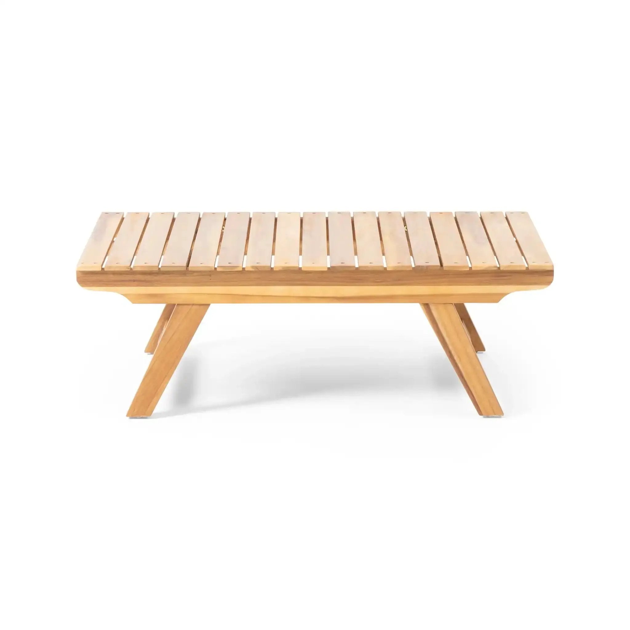 Outdoor Acacia Wood Coffee Table With Open Slat Design by HouseOfZazla