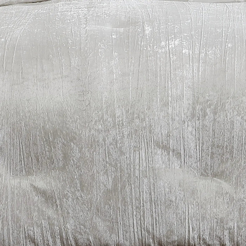 Turin 7 Piece White Crinkle Velvet Queen Comforter Ensemble by HouseOfZazla