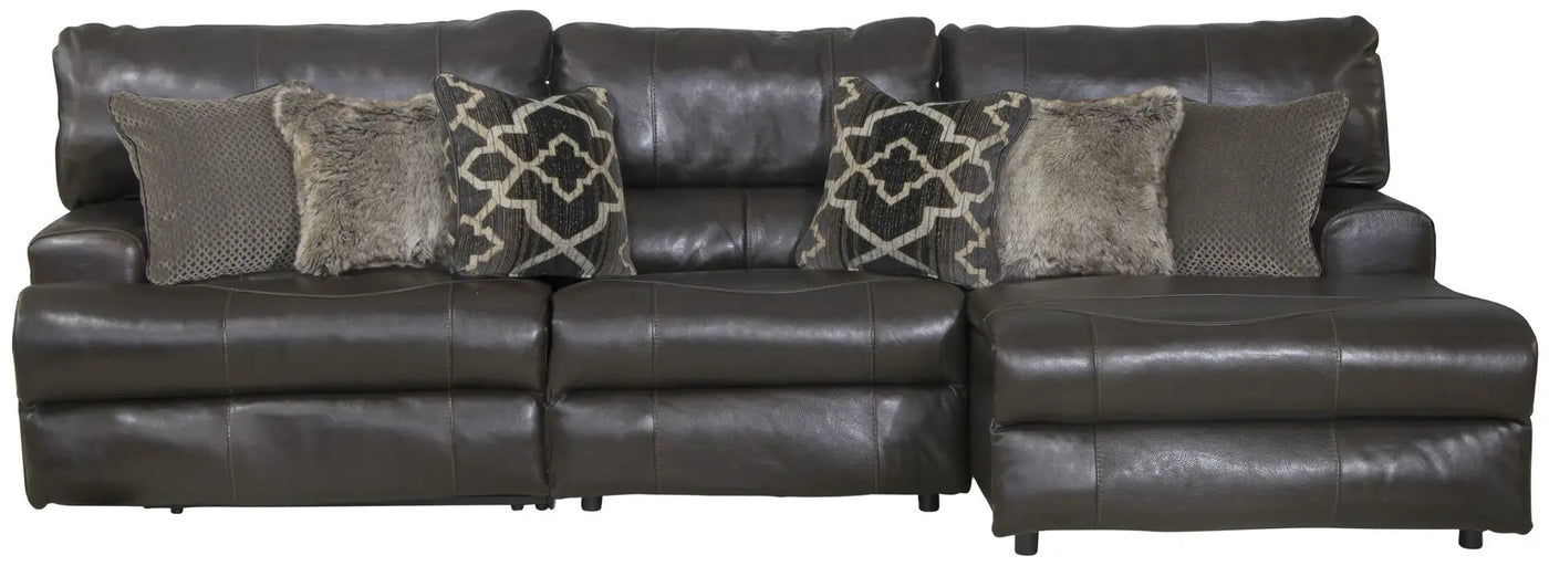 Como - 3 Piece Italian Leather Match Reclining Sectional by Unique Piece Furniture