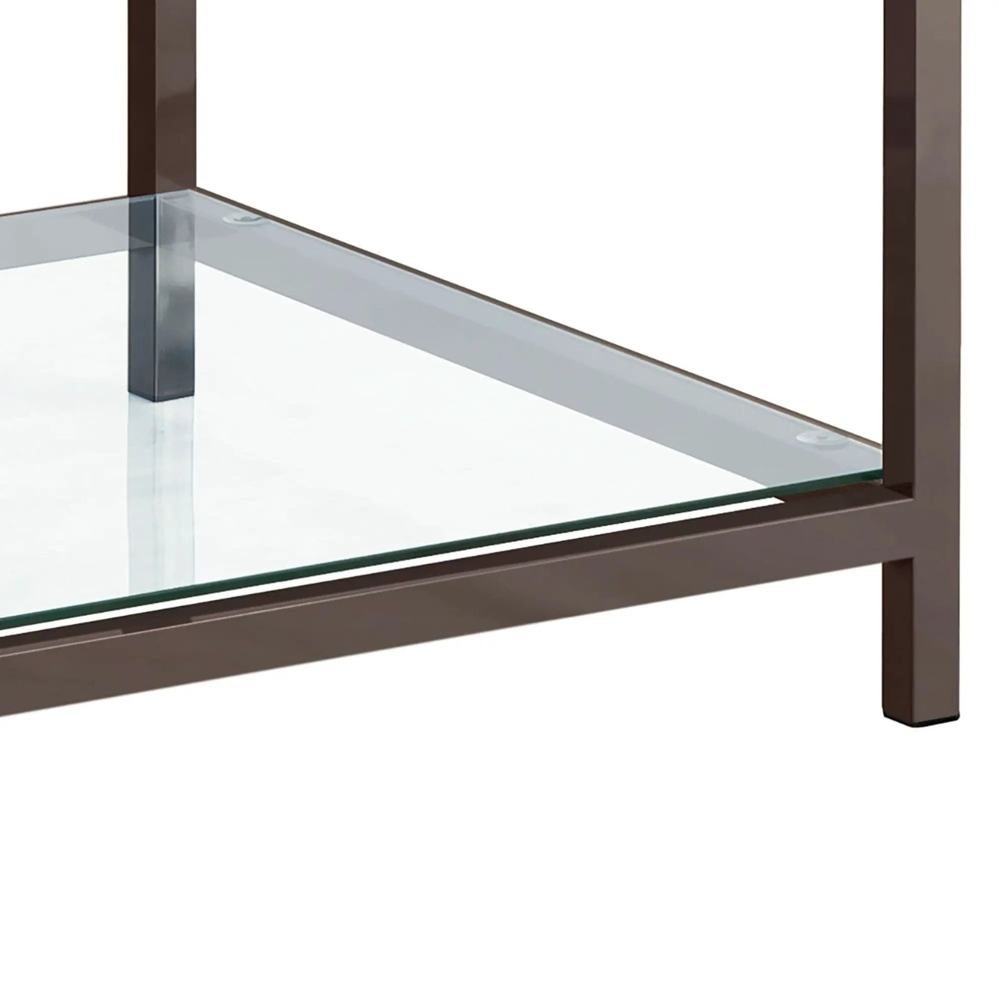 Weston - 1 Shelf Side End Table - Nickel by HouseOfZazla