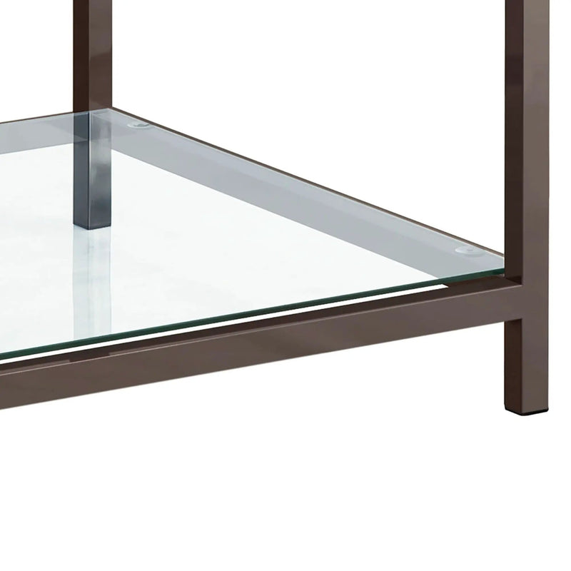 Weston - 1 Shelf Side End Table - Nickel by HouseOfZazla