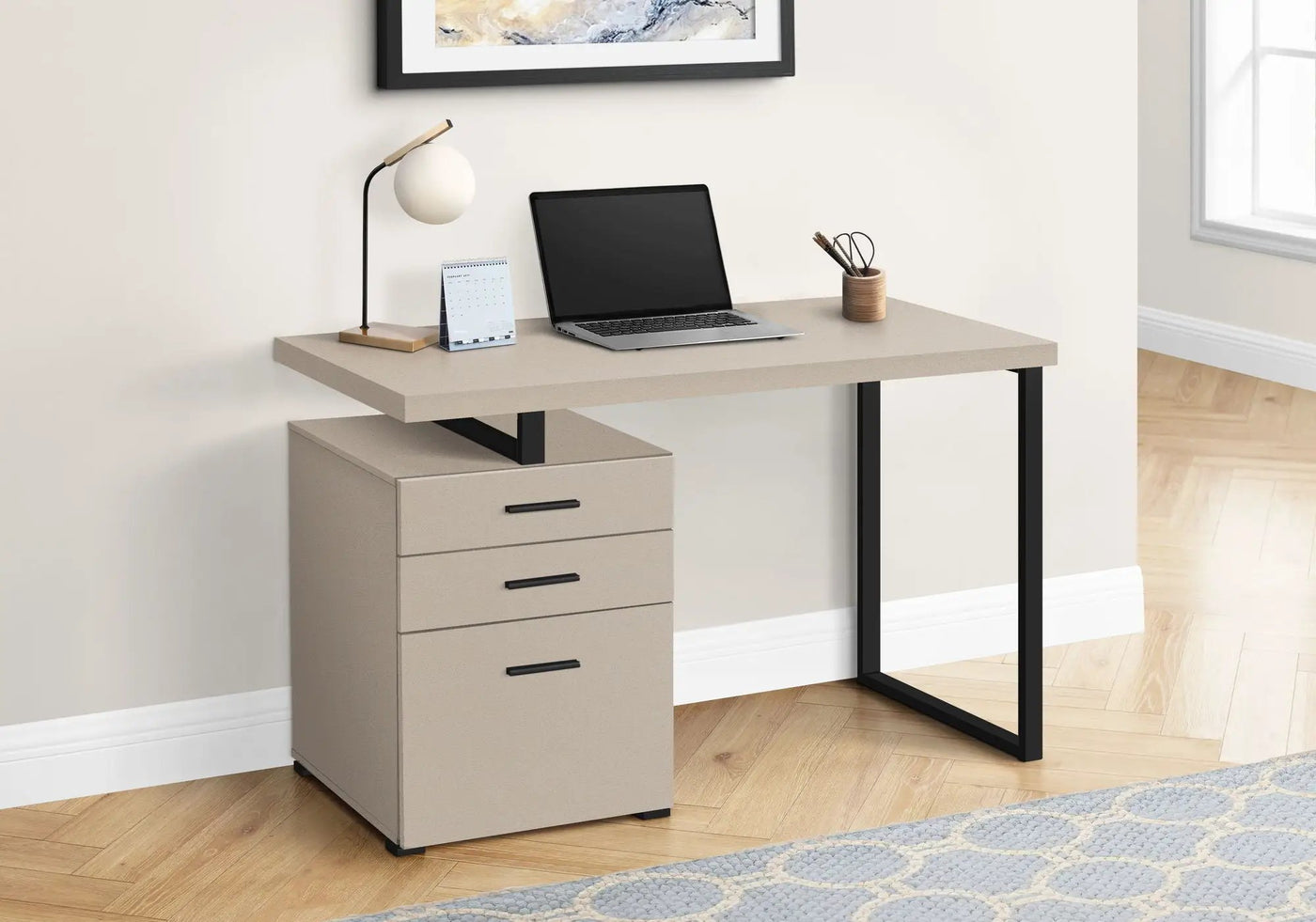 Computer Desk For Home Office, Left, Right Set - Up, Ample Storage Drawers by Unique Piece Furniture