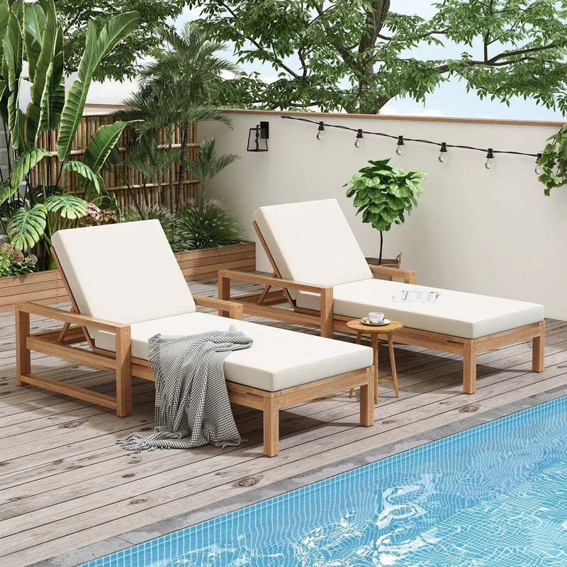 TREXM Outdoor Lounge Chairs Set of 2 by HouseOfZazla