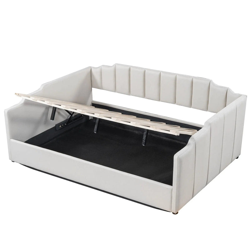 Modern Upholstered Daybed With Underneath Storage by Unique Piece Furniture