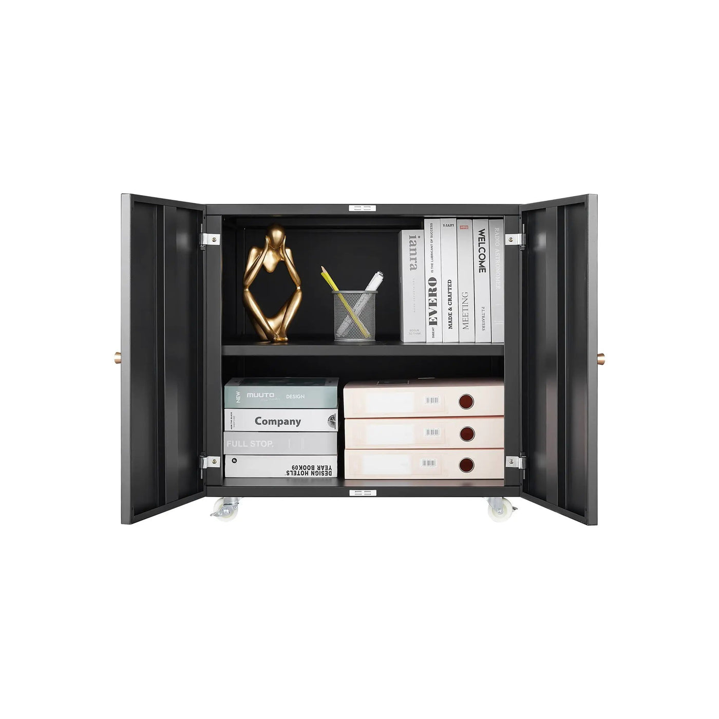 Office Furniture Copier Cabinet 2 Door Steel Copier Stand Mobile Pedestal File Printer Stand by Unique Piece Furniture