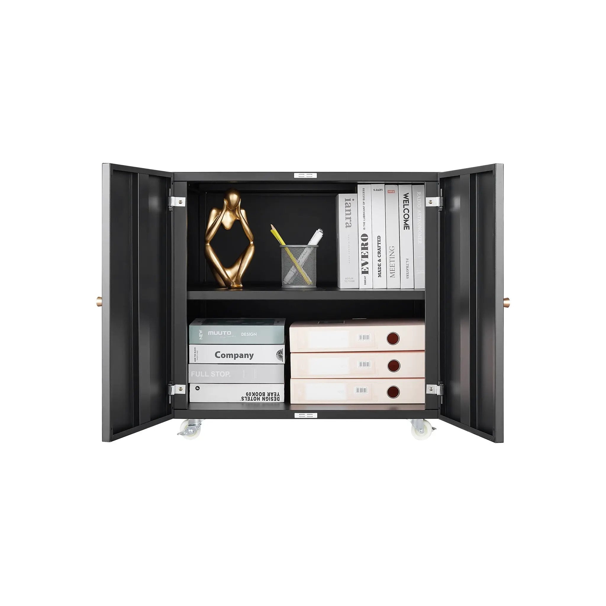 Office Furniture Copier Cabinet 2 Door Steel Copier Stand Mobile Pedestal File Printer Stand by Unique Piece Furniture
