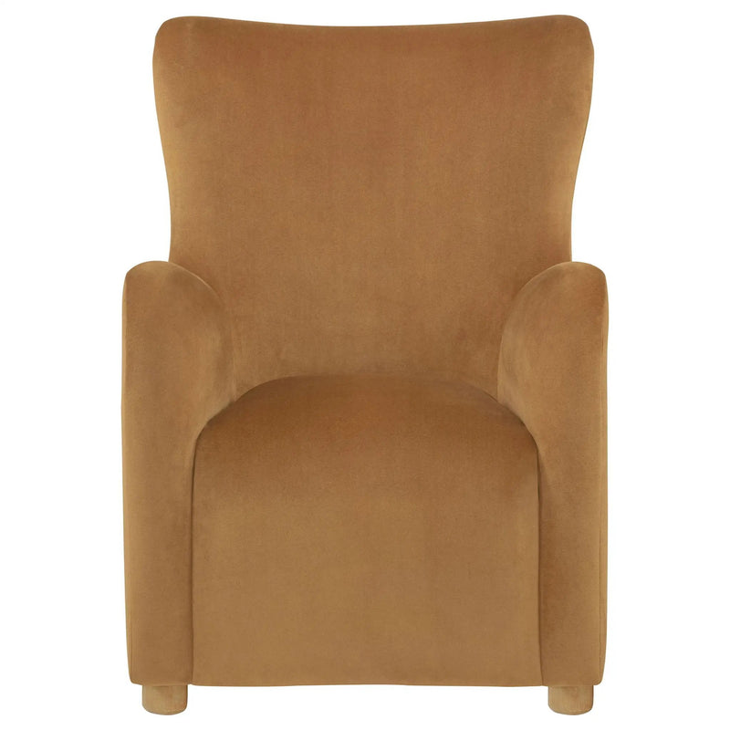 Thornton Velvet Upholstered Wingback Lounge Accent Chair Cognac by Unique Piece Furniture