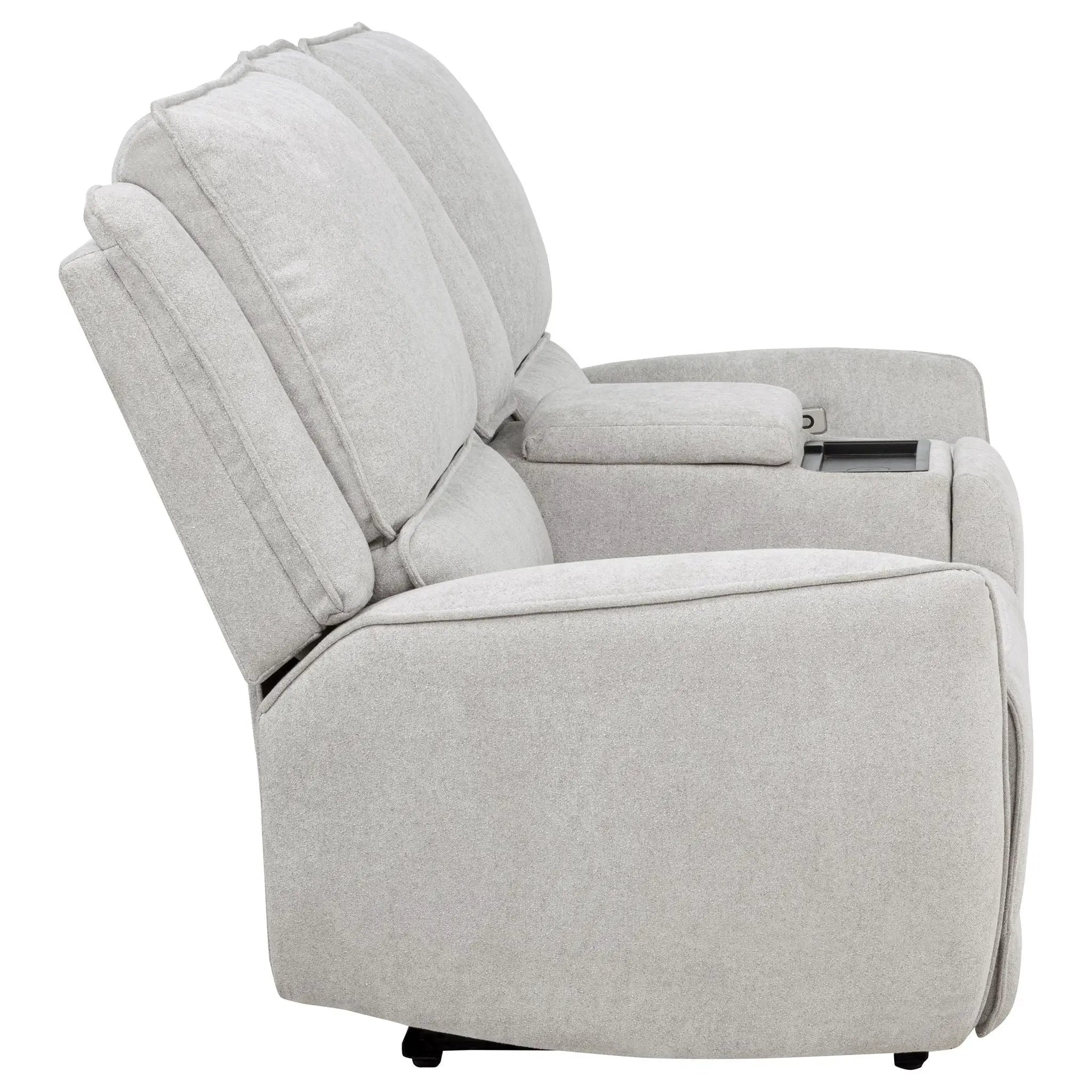 Sylmar Chenille Upholstered Power Reclining Loveseat Dove Grey by Unique Piece Furniture