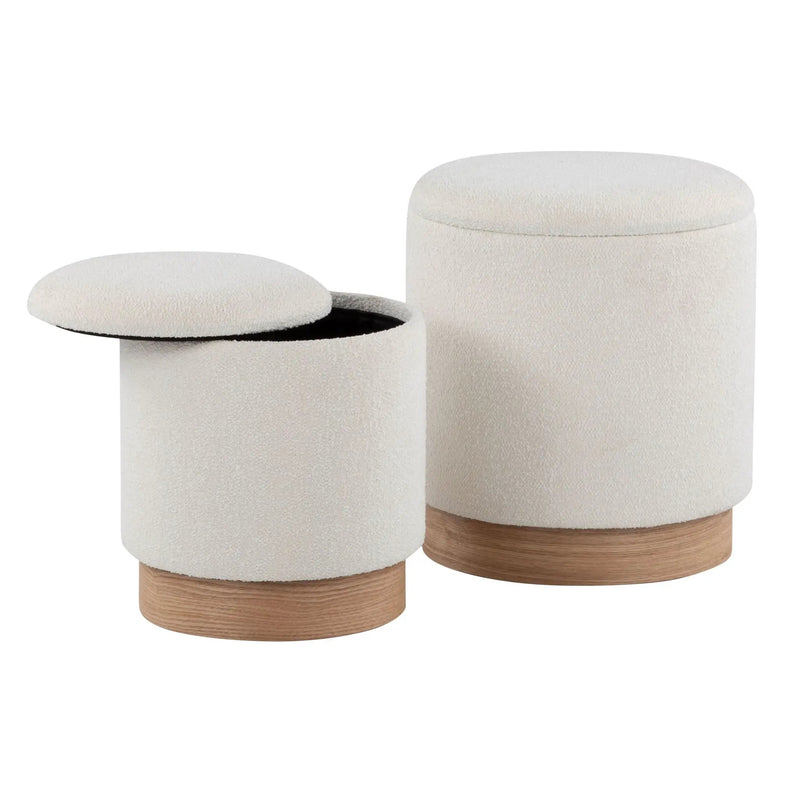 Marla - Contemporary, Nesting Ottoman Set - Natural / Cream by Unique Piece Furniture