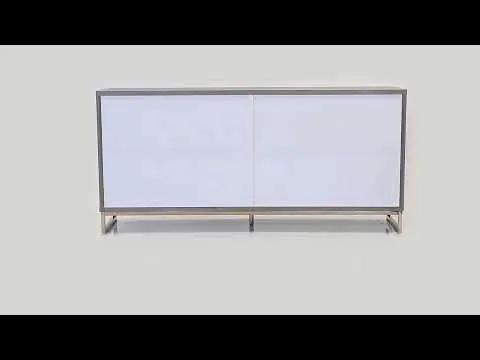 Payo - Console Cabinet - Black Marble Print Oak & Champagne by Unique Piece Furniture