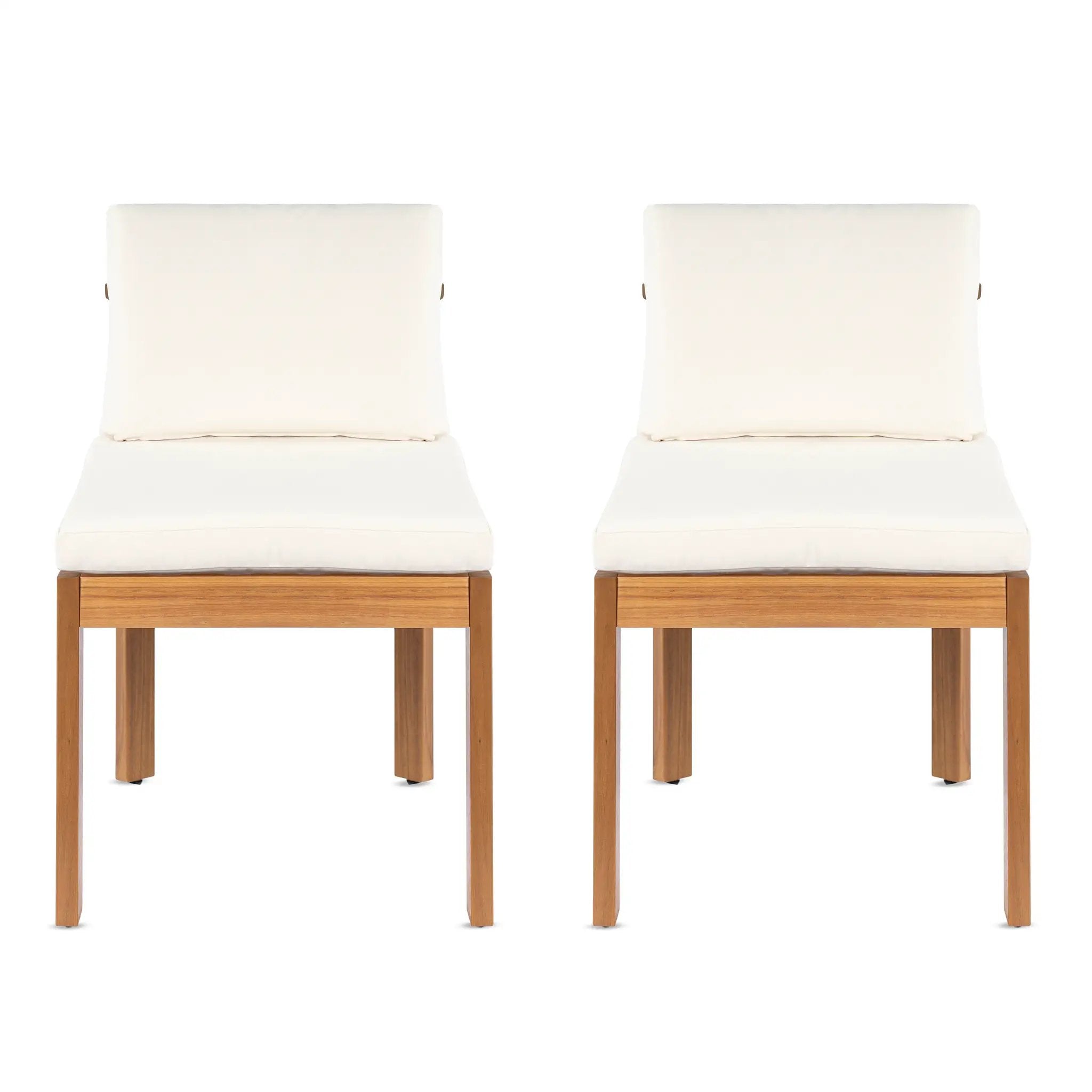 Acacia Wood Outdoor Dining Chair (Set of 2), Teak Finish Wood + by HouseOfZazla