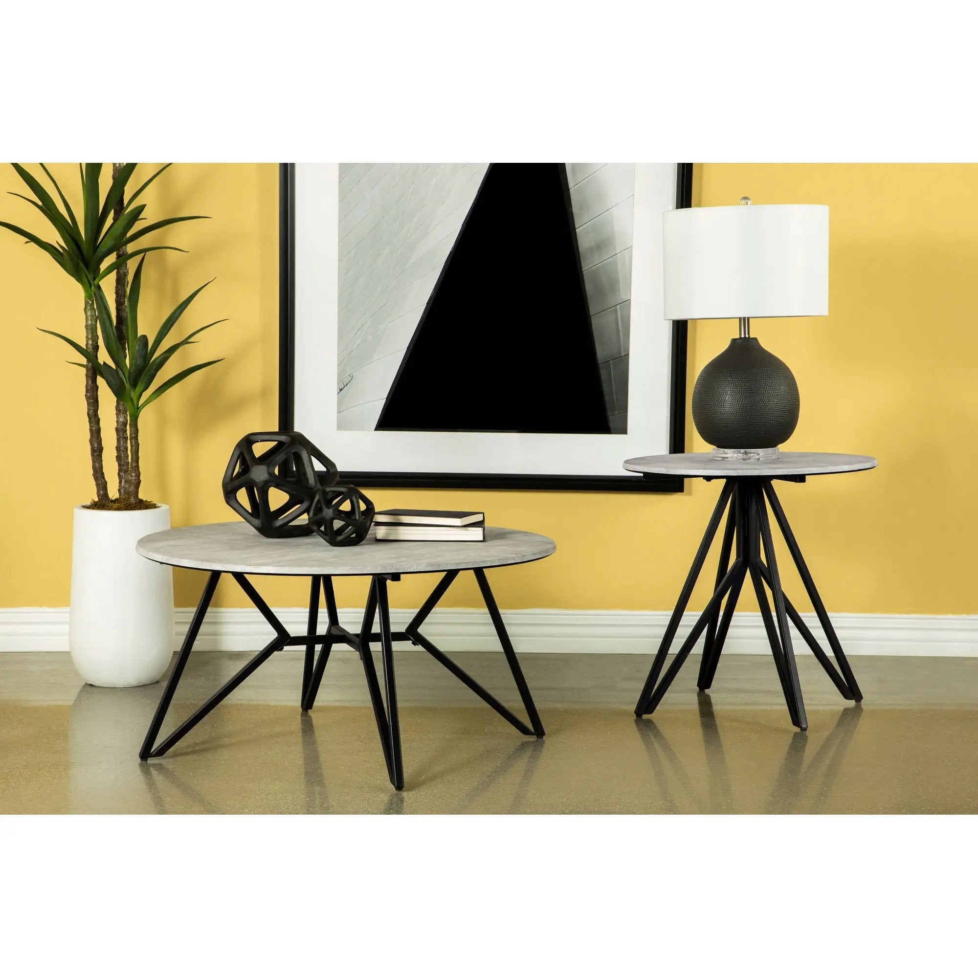 Hadi - Round End Industrial Design With Round Shape - Gray by HouseOfZazla