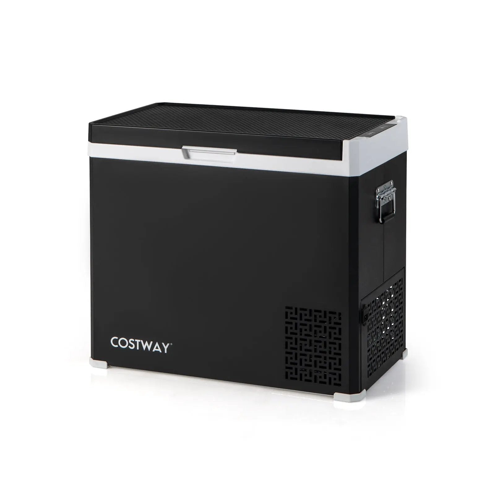 53QT Portable Dual Zone 12V Car Refrigerator Compressor Fridge Freezer for Vehicles Camping Travel-Black by DirectDeals