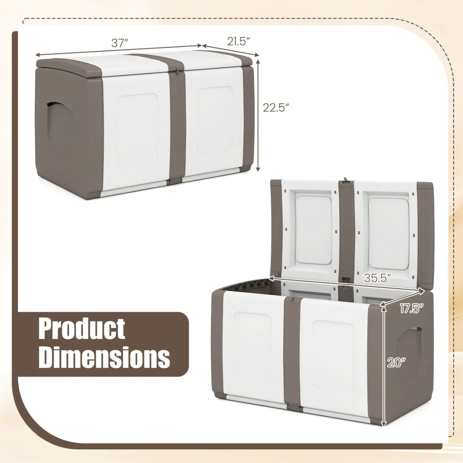 53 Gallon Patio Container with Lockable Lid for Packages and Garden by DirectDeals