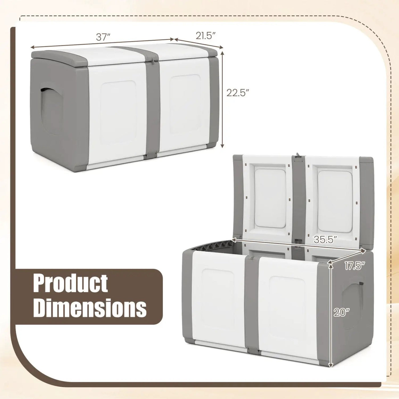 53 Gallon Patio Container with Lockable Lid for Packages and Garden by DirectDeals
