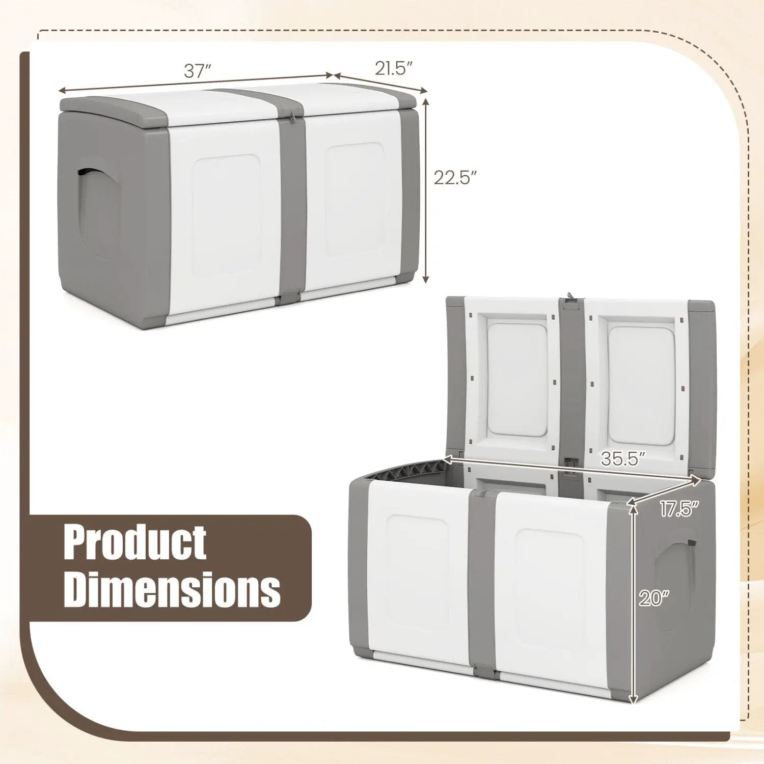 53 Gallon Patio Container with Lockable Lid for Packages and Garden by DirectDeals