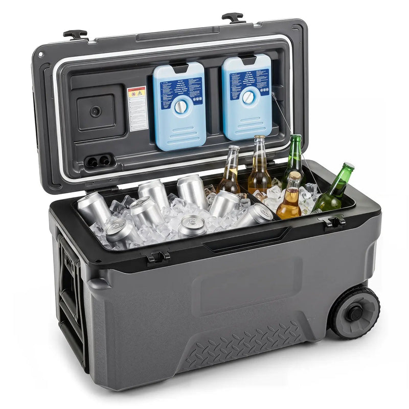 53 Quart Rolling Cooler with Wheels and Fish Ruler by DirectDeals