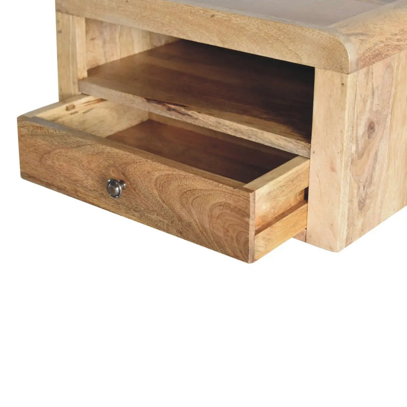 Chunky Floating Bedside, 1-Drawer, 1 Open Slot, Oak-ish by HouseOfZazla