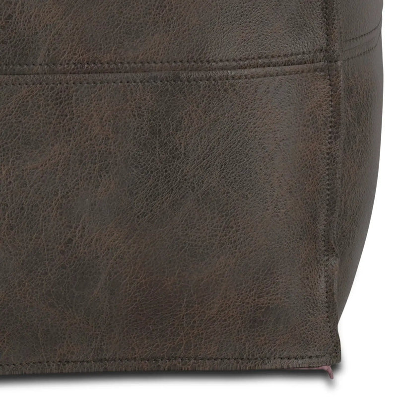 Sheffield - Square Pouf - Distressed Dark Brown by HouseOfZazla