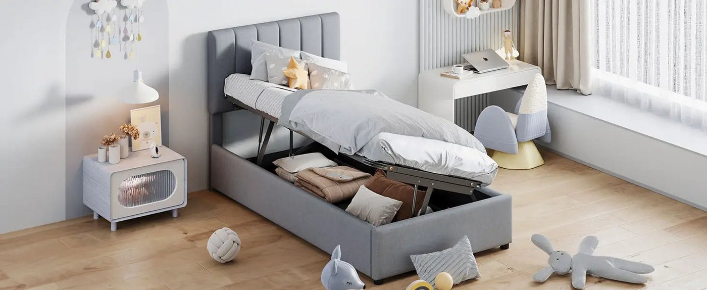 Upholstered Platform Bed With A Hydraulic Storage System by HouseOfZazla