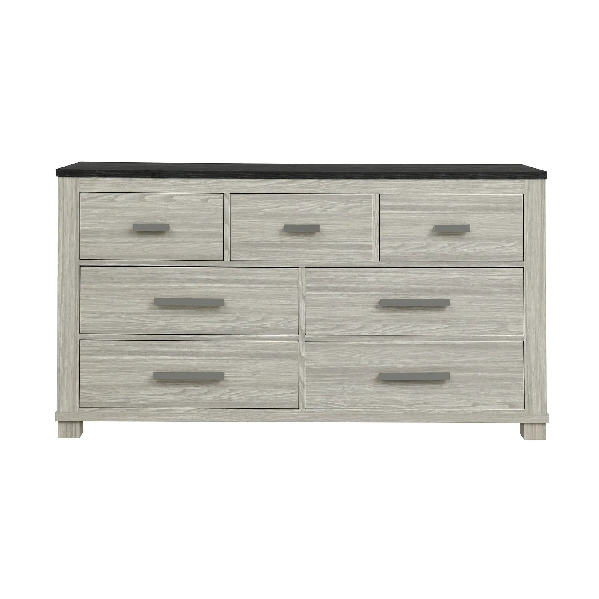 Augusta - Dresser, 7 Spacious Drawers, Block Feet - Beige Brown by HouseOfZazla