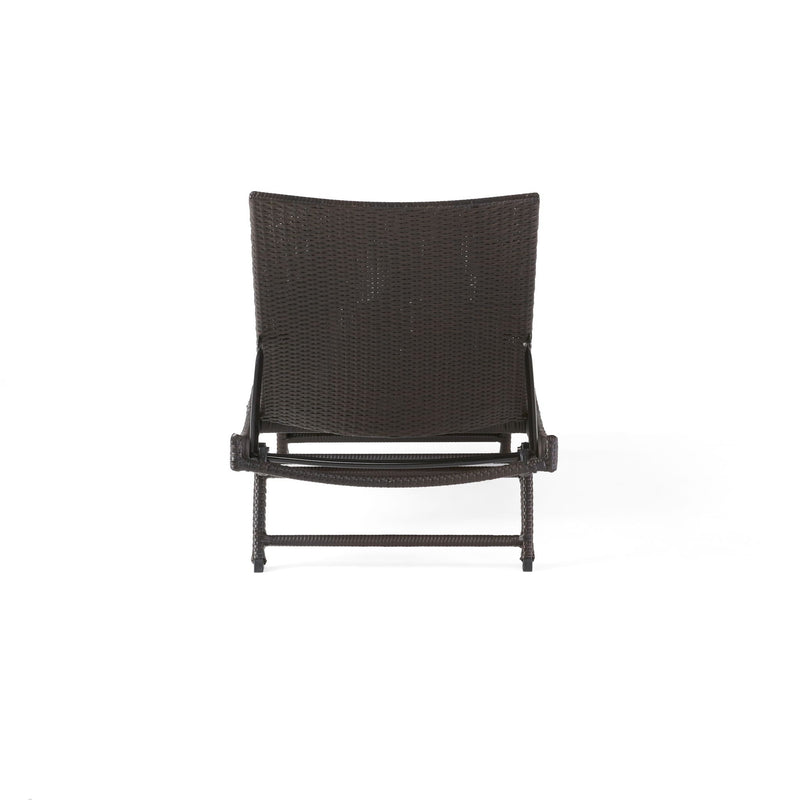 Kauai Modern Style PE Wicker Chaise Lounge - Brown Multi by HouseOfZazla