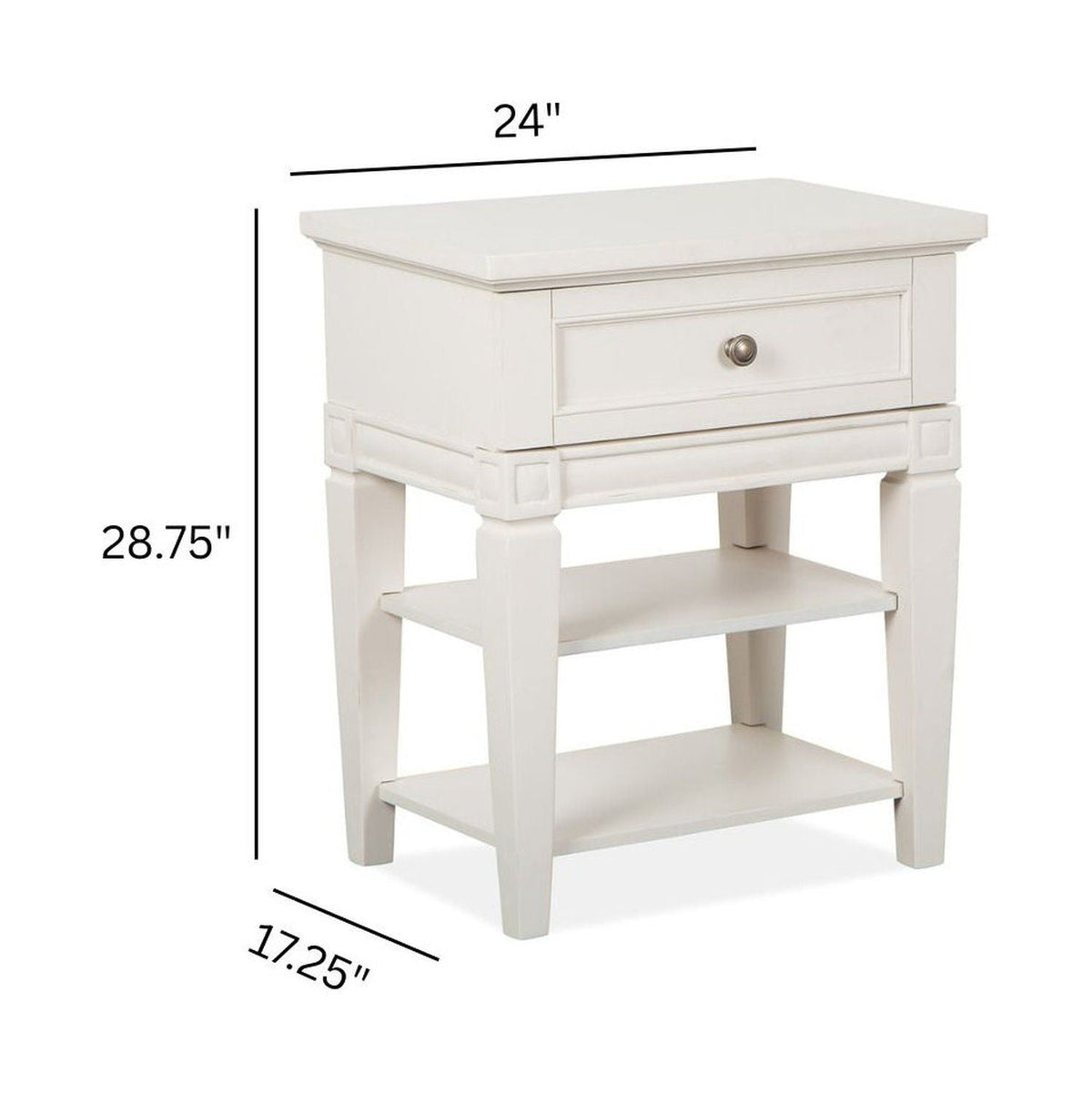 Willowbrook - Open Nightstand - Egg Shell White With Slight Rub Through, photo 3 of 7