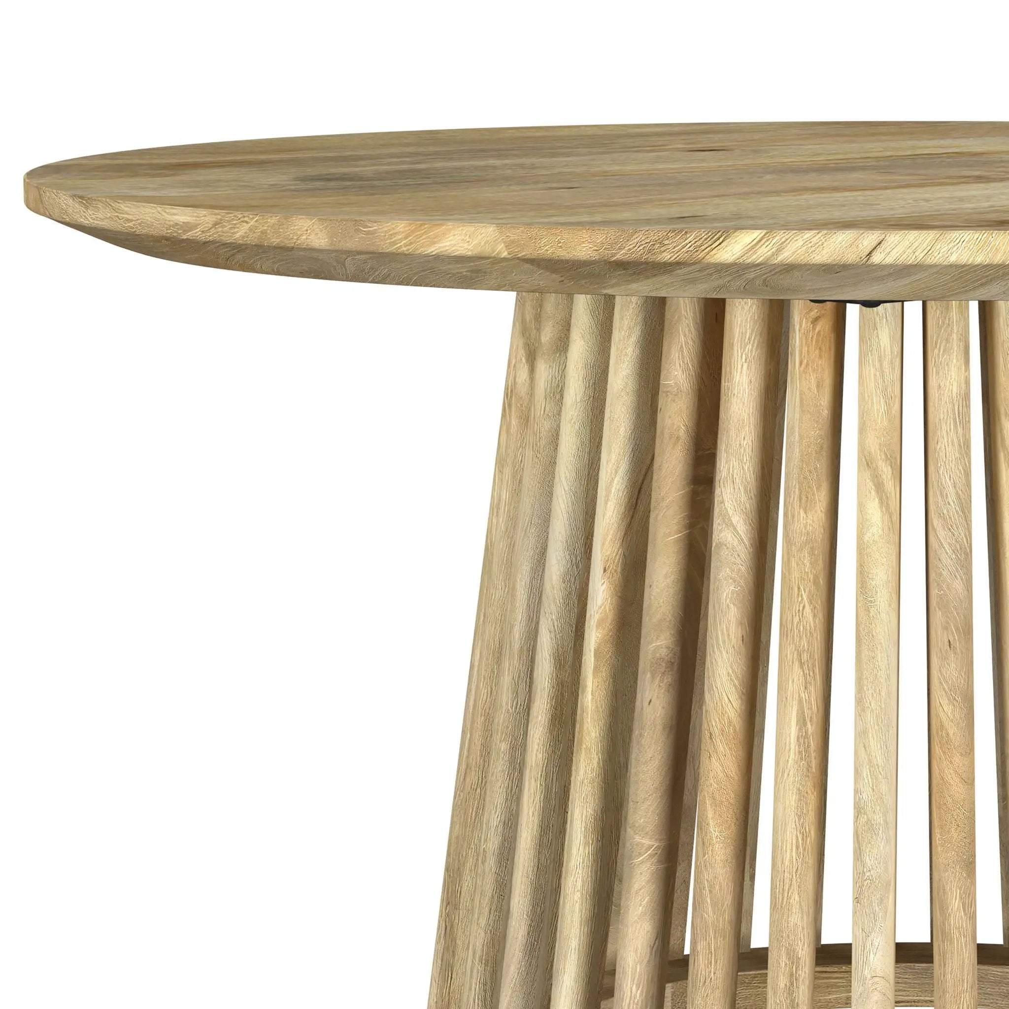 Touhy Round Solid Wood Cocktail Coffee Table Natural Mango by Unique Piece Furniture