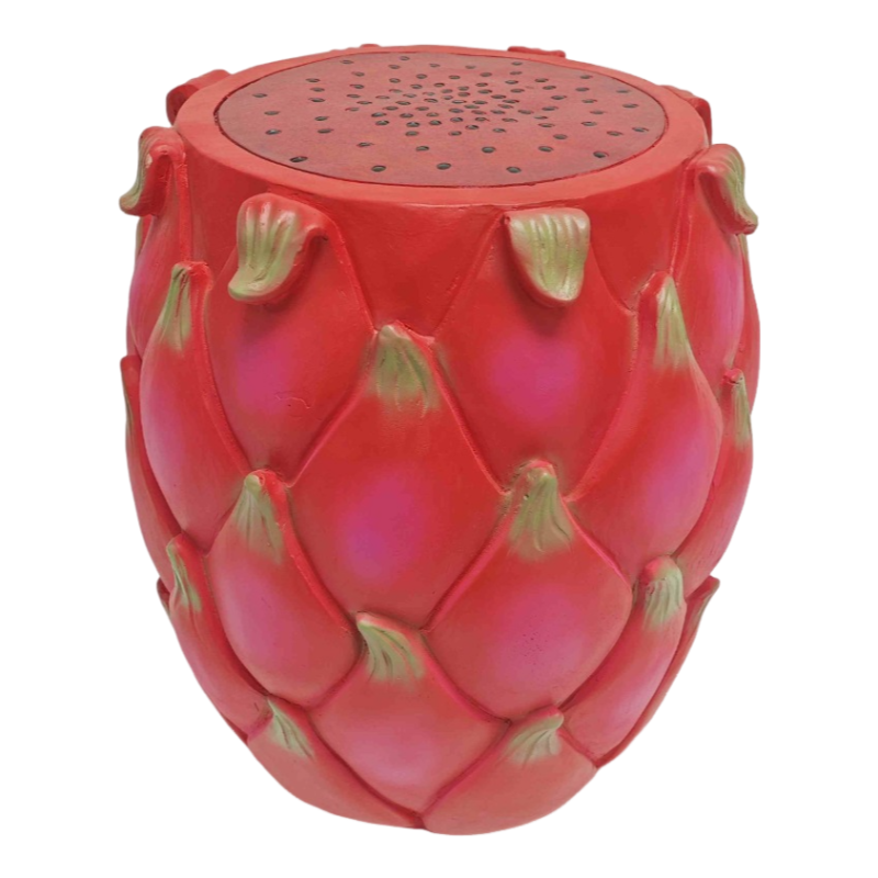 13.4' Oversized Resin Dragon Fruit Stool, Multi-Purpose Side Table & Plant Stand by HouseOfZazla