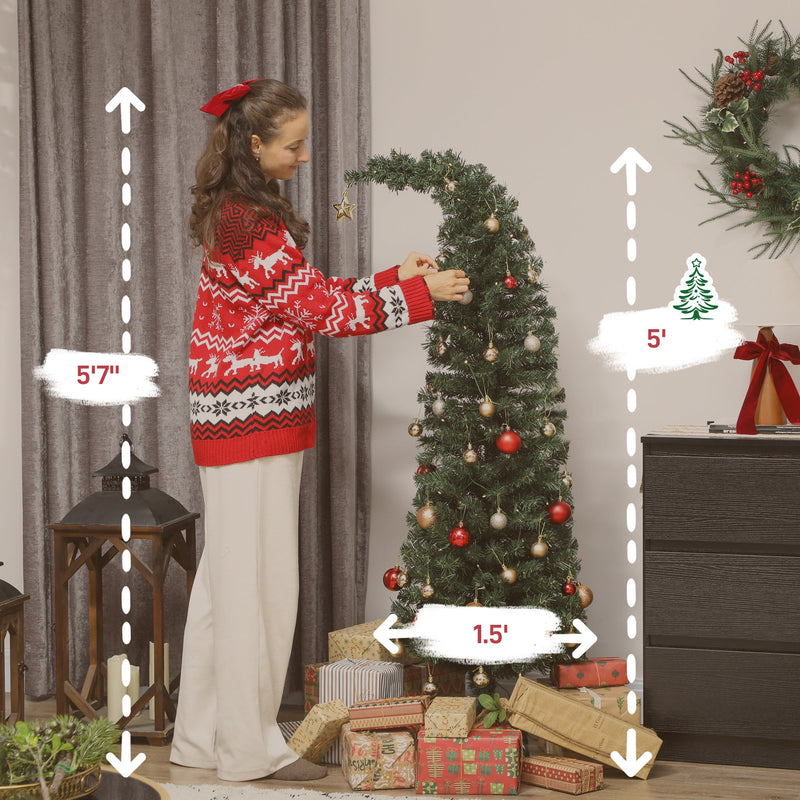 Prelit Whimsical Christmas Tree with 100 LED Lights - 5 ft, Slim PVC, photo 7 of 10