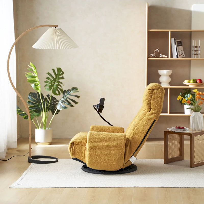 Adjustable Swivel Lounge Chair With 360 Degree Rotating Seat And Headrest Support by Unique Piece Furniture