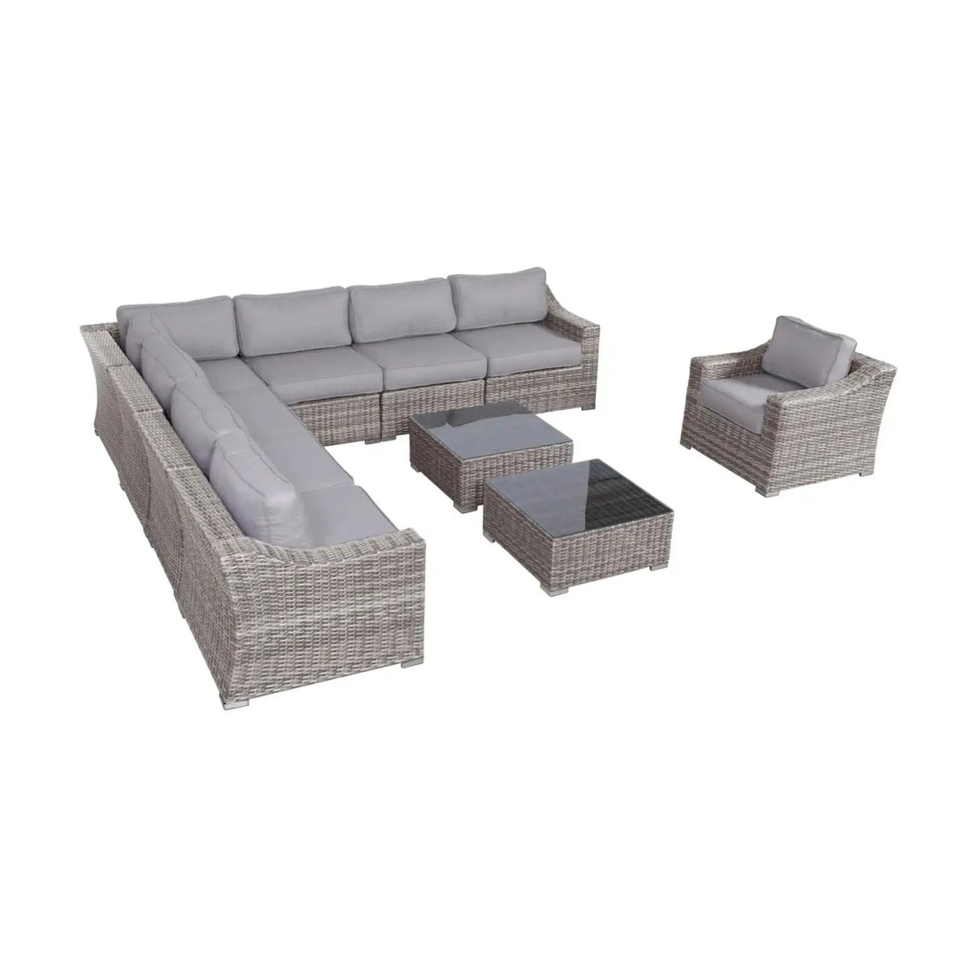 Outdoor Wicker Conversation Set With Cushions, All Weather by Unique Piece Furniture