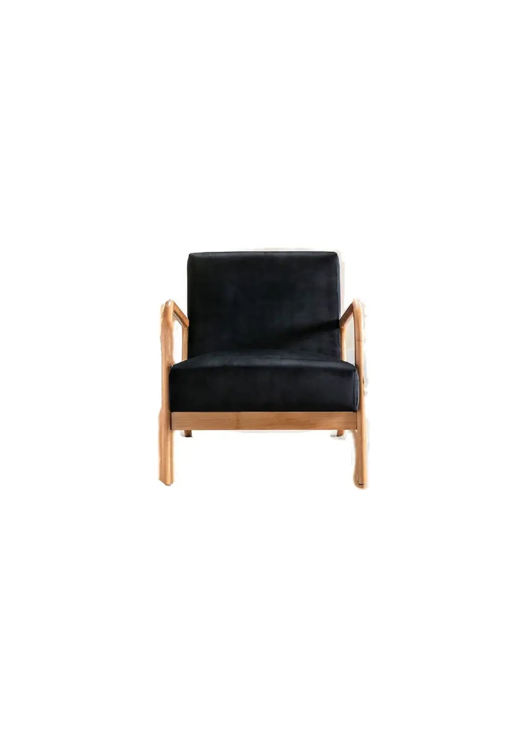 Classic Mid-Century Modern Accent Chairs, Open Framed Armchair With Cushioning by HouseOfZazla