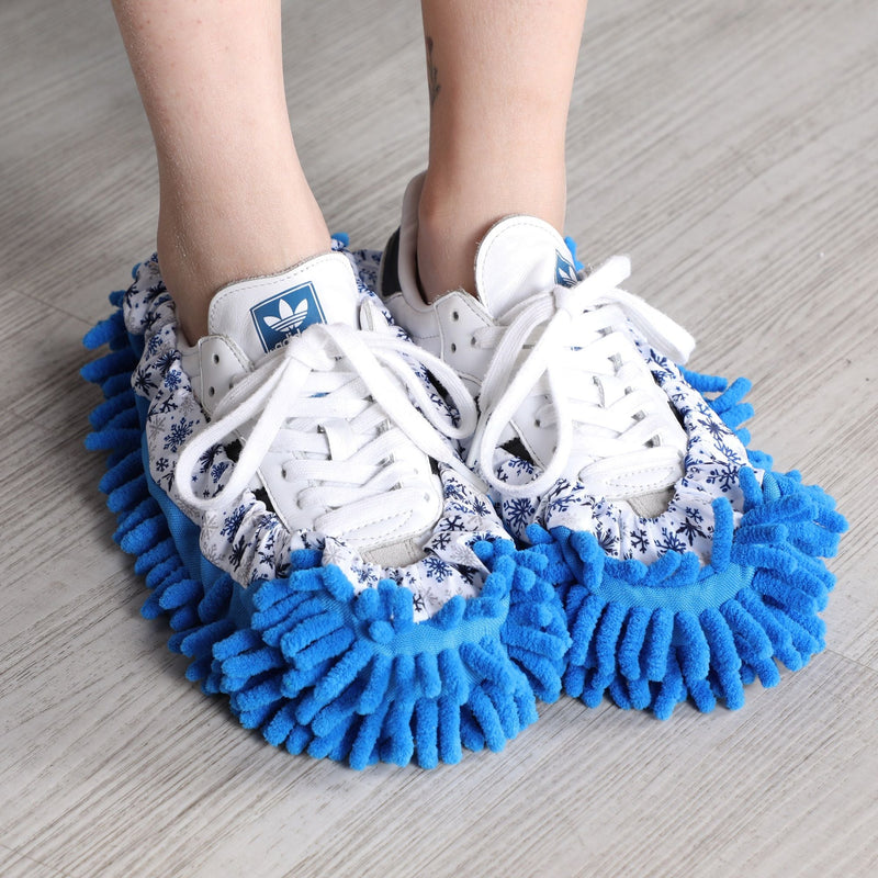 Microfiber Mop Slippers For Floor Cleaning, Machine Washable, 3 Pieces - Blue / Green / Red by HouseOfZazla
