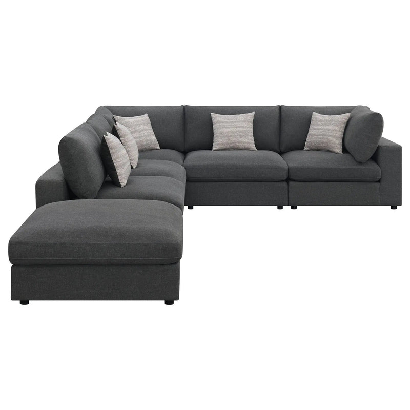 Serene 6-piece Upholstered Modular Sectional Sofa Charcoal by Unique Piece Furniture