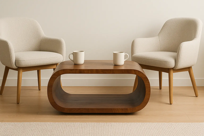 Amaya Coffee Table, Oval, Chestnut by HouseOfZazla