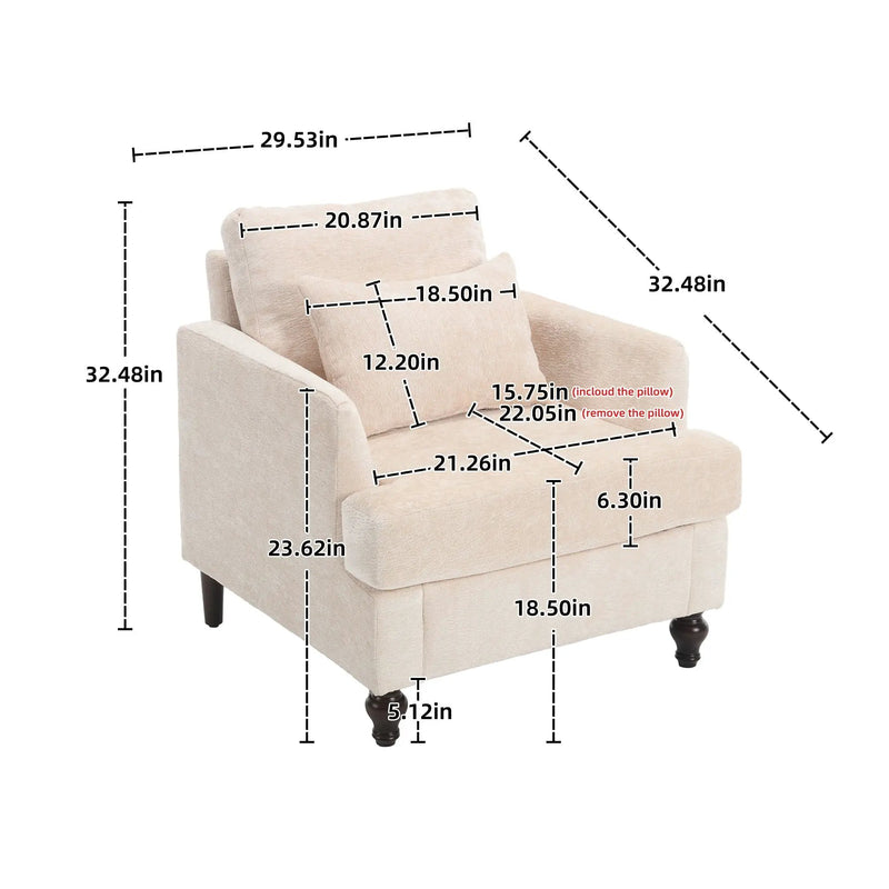 Modern Mid Century Wood Frame Armchair With Tufted Design by Unique Piece Furniture