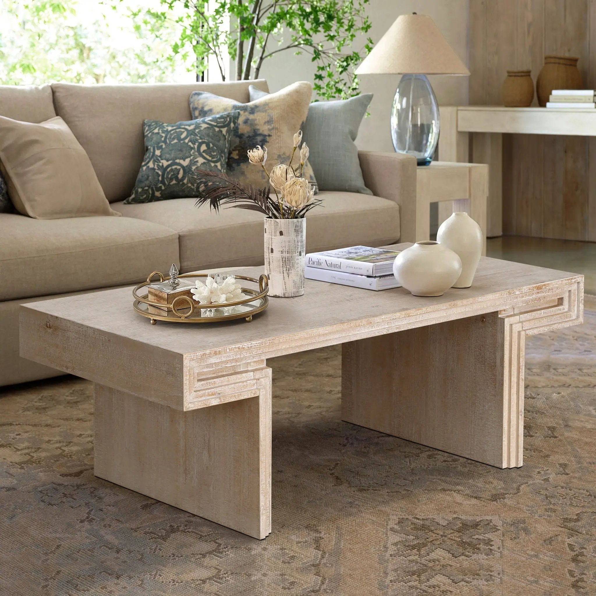 American Vintage Industrial Coffee Table, Double Tier Design by Unique Piece Furniture