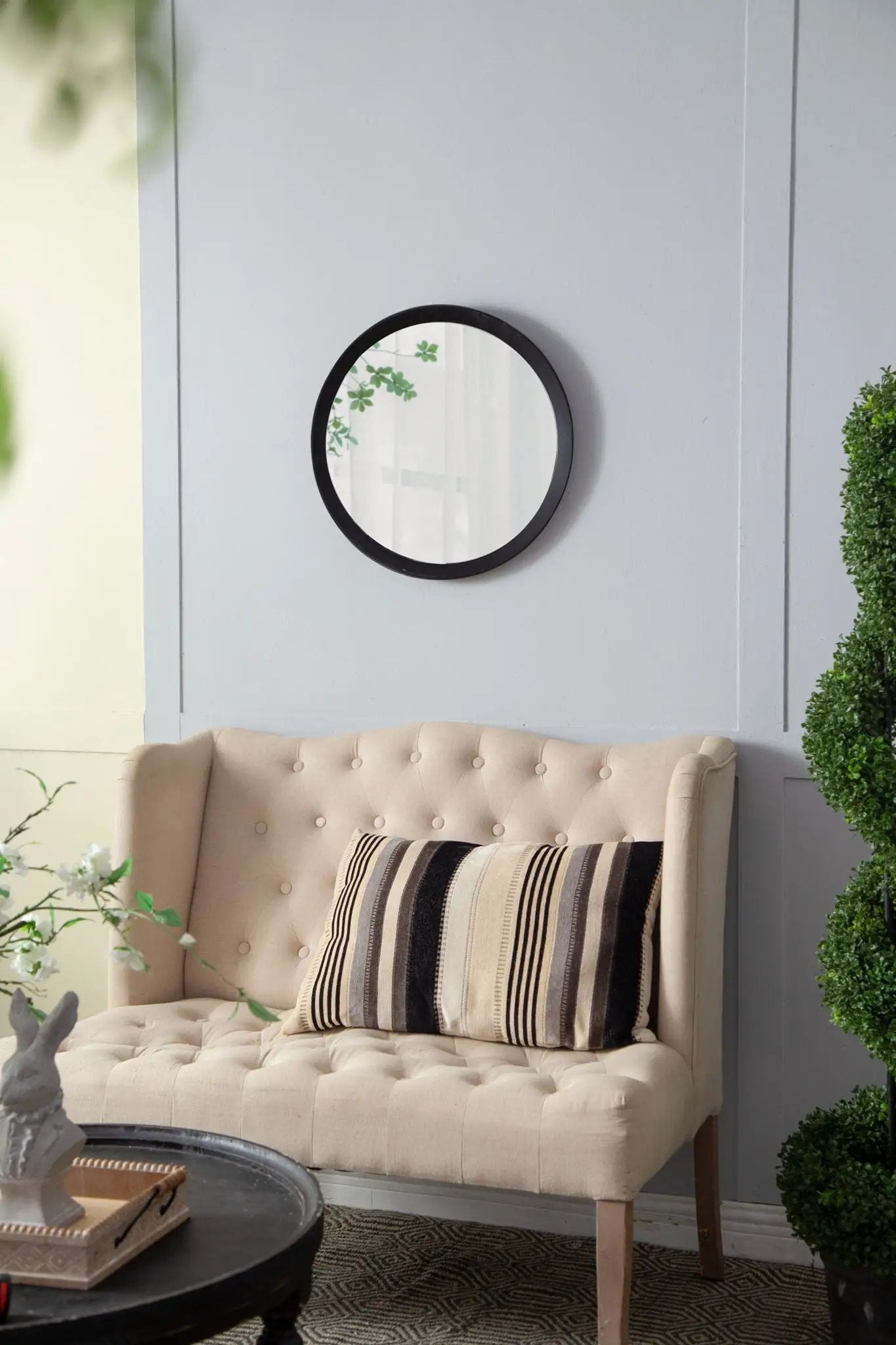 Transitional Decor Style Wall Mirror Decor With Frame For Bathroom by HouseOfZazla