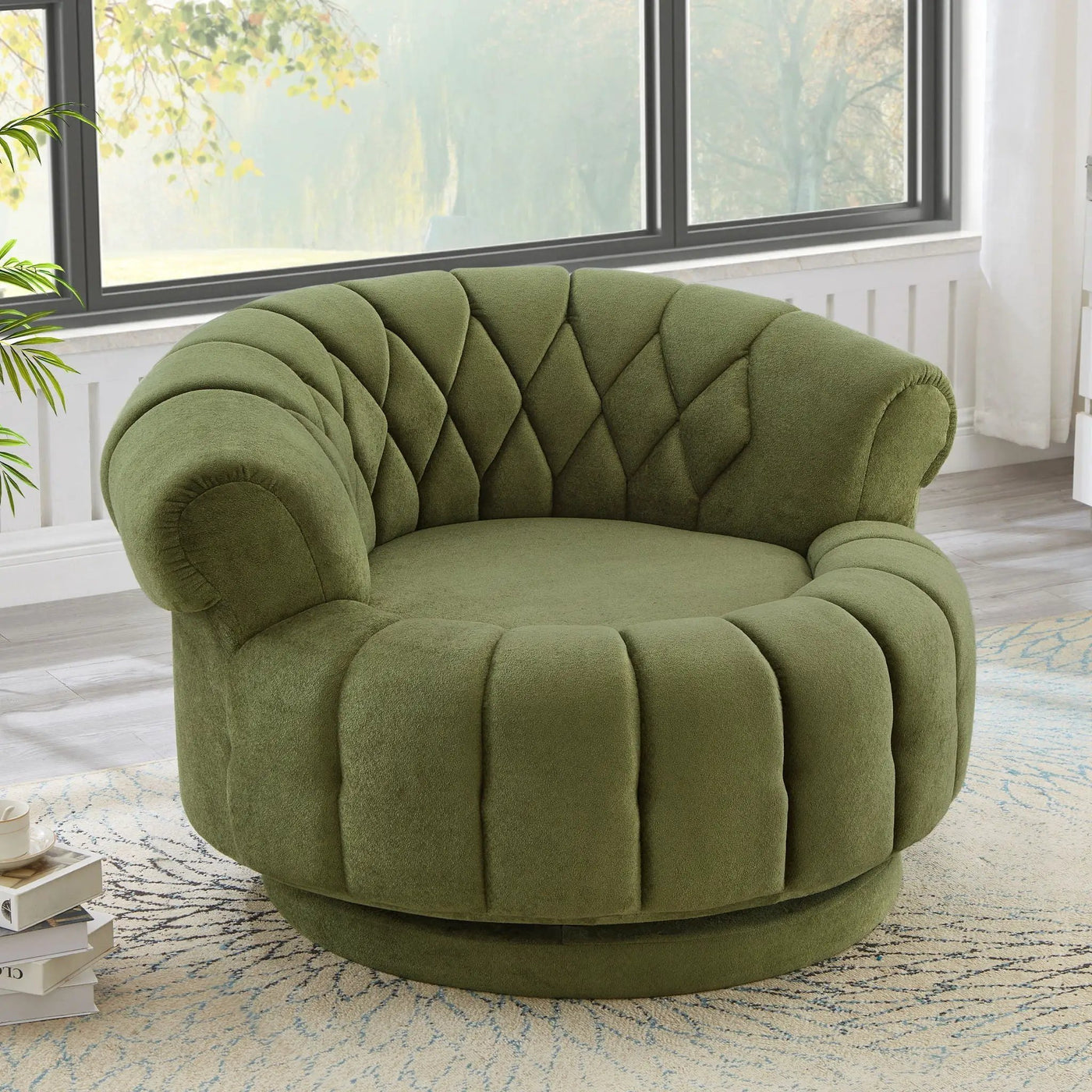 Round Swivel Accent Chair With Rotation by HouseOfZazla