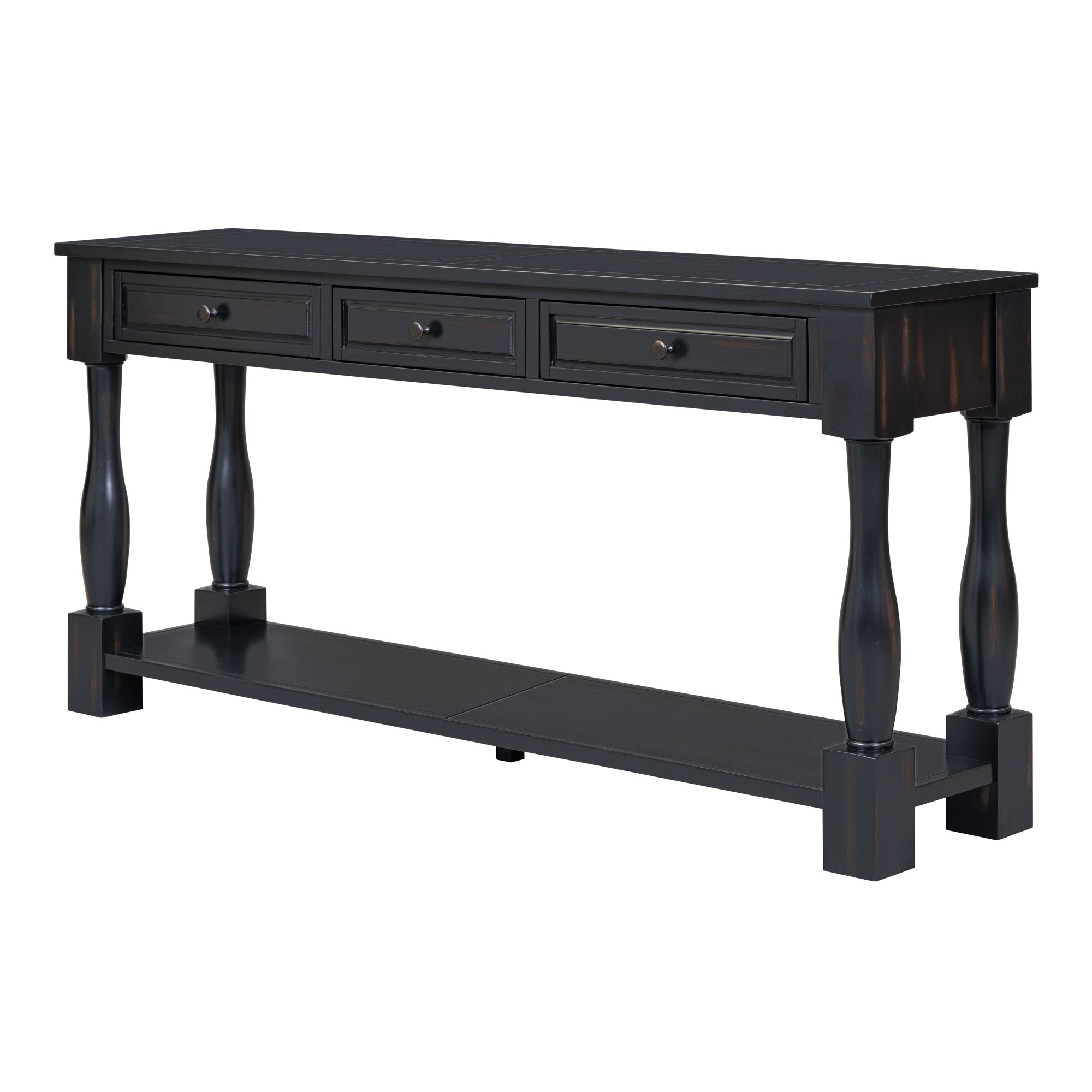 TREXM 63" Long Console Table with Drawers and Shelf by HouseOfZazla