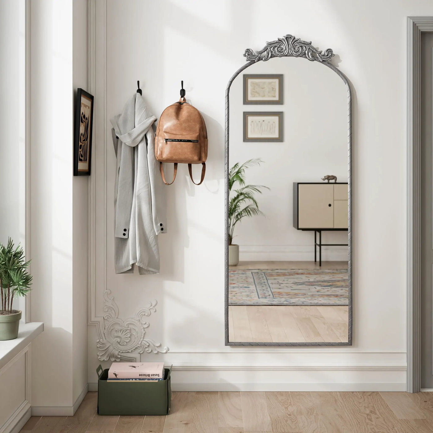 Vintage Arched Full Body Mirror, Wall Mounted For Living Room by Unique Piece Furniture