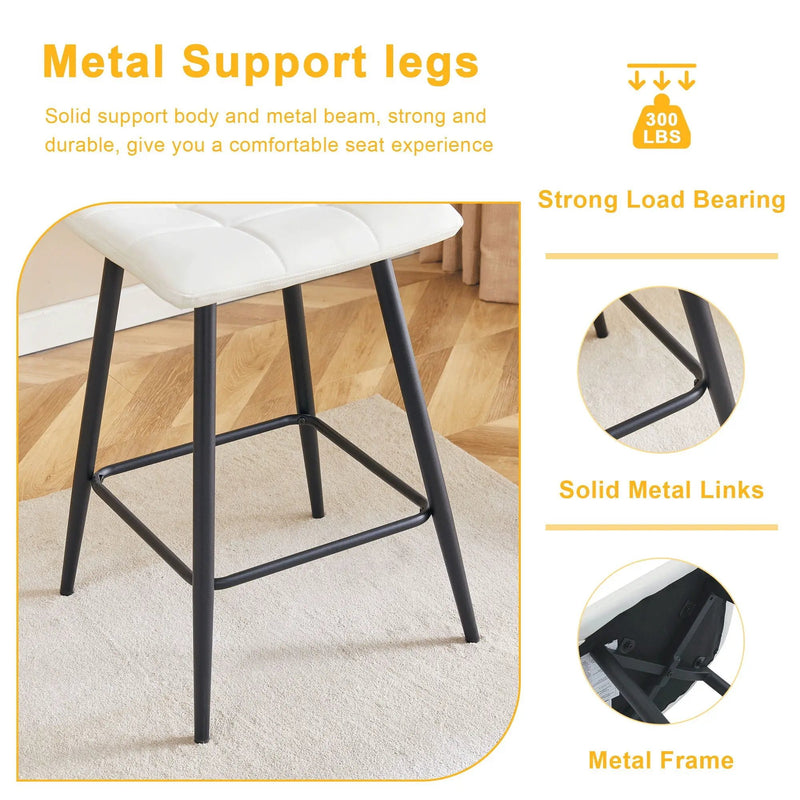 Bar Chair Set Comfortable With Metal Legs And Ergonomic Design by HouseOfZazla