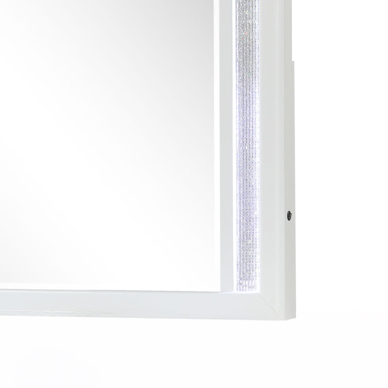 Abigale - Mirror For Dresser Top Made With LED (Includes Only Mirror) - White by HouseOfZazla