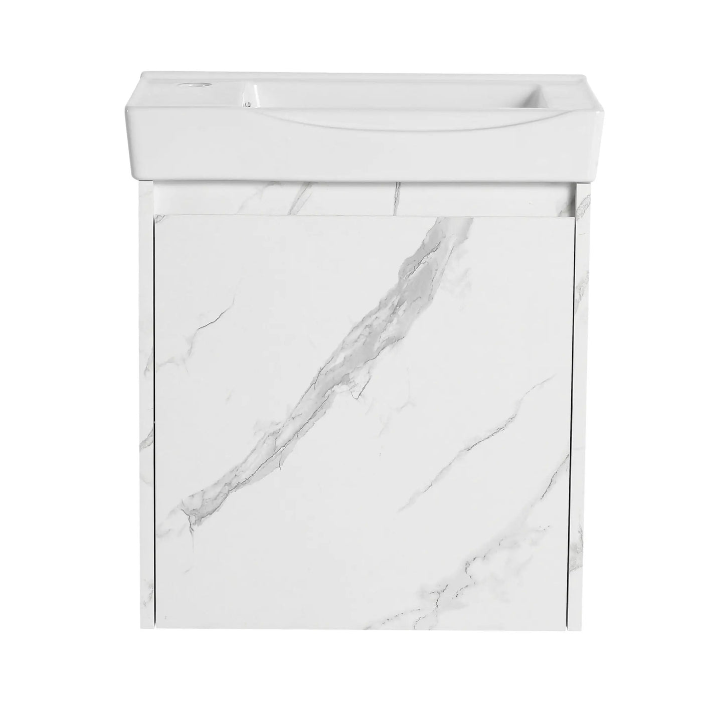 Modern Bathroom Vanity With Ceramic Basin, Wall Mounted Floating Sink Combo, Storage Cabinet by HouseOfZazla