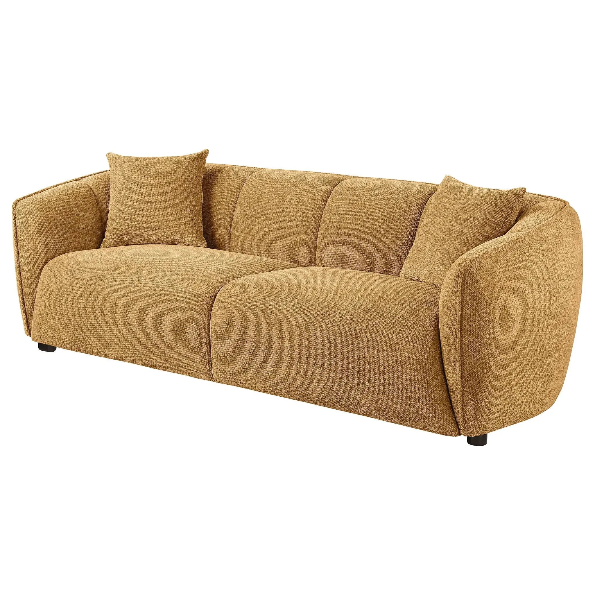Aleisha Chenille Upholstered Sofa Mustard Yellow by Unique Piece Furniture